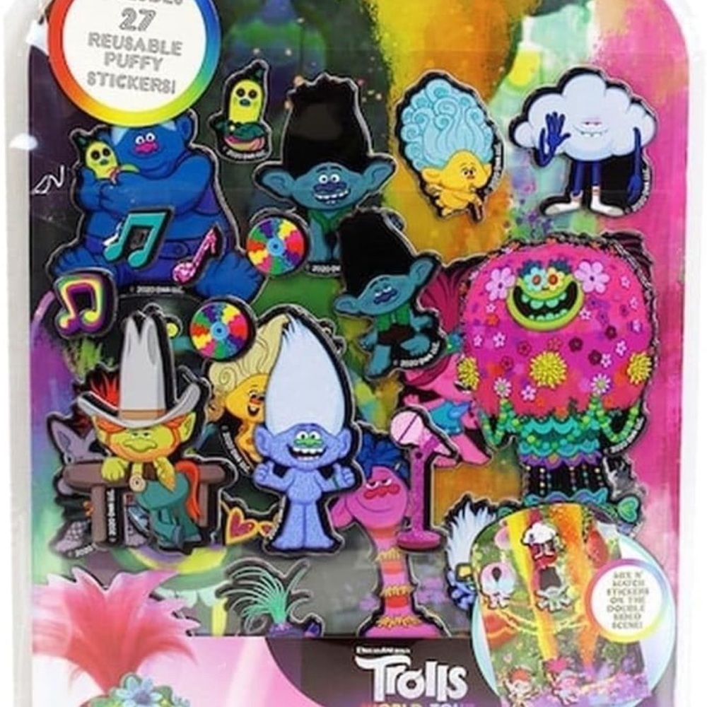 Trolls‎ Reusable Puffy Stickers - Multicolor